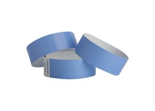 Blue Sta-Put Tab Tyvek Wristbands