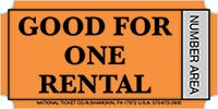 Good For One Rental - Orange - 2000ct Roll