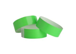 Green Sta-Put Tab Tyvek Wristbands