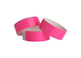 Pink Sta-Put Tab Tyvek Wristbands