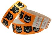 Tyvek® Wristbands - Halloween - Cats - Black