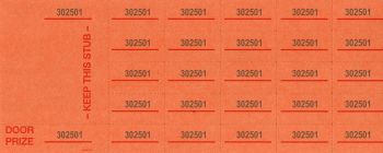 Chinese Auction Tickets - Orange - 500 Count