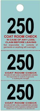 Coat Check Tickets - Blue - 500 Count