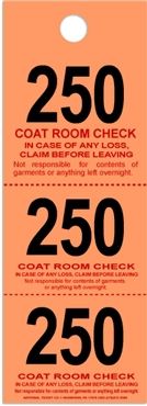 Coat Check Tickets - Salmon - 500 Count