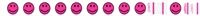 Stub Tyvek Wristbands - Smiley Faces - Day Glo Pink - 1000ct Box