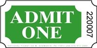 Green Admit One Tickets