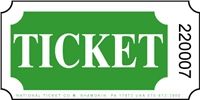 Green Tickets Single Ticket Roll