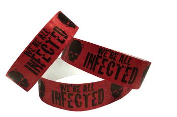 Tyvek® Wristbands - Halloween - Infected - Red
