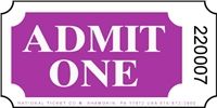 Purple Admit One Tickets