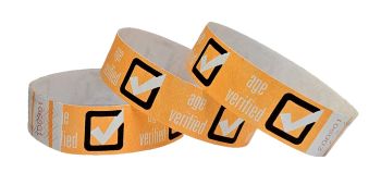 Tyvek® Wristbands - Age Verified - Orange