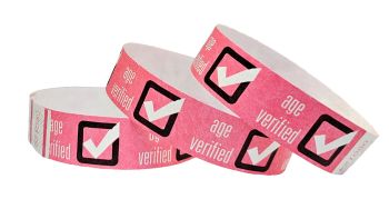 Tyvek® Wristbands - Age Verified - Pink