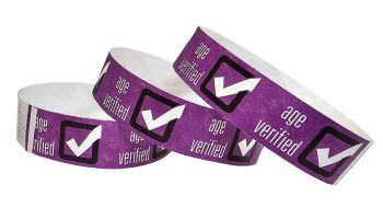 Tyvek® Wristbands - Age Verified - Purple