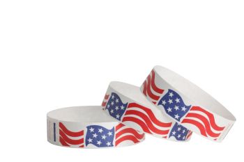 Tyvek® Wristbands - American Flags