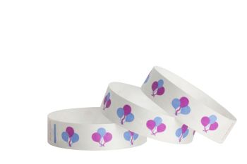 Tyvek® Wristbands - Balloons - Blue & Purple