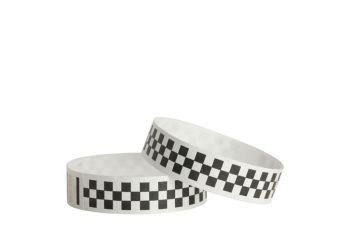 Tyvek® Wristbands - Checkerboard - Black