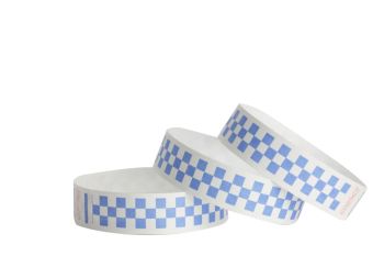 Tyvek® Wristbands - Checkerboard - Blue