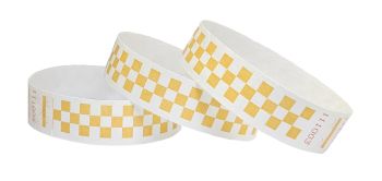 Tyvek® Wristbands - Checkerboard - Yellow