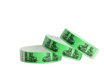 Tyvek® Wristbands - Roller Skates - Green