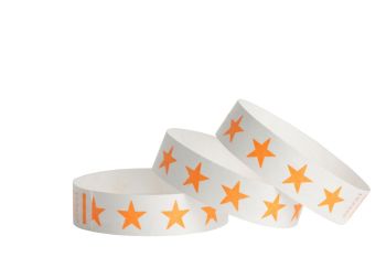 Tyvek® Wristbands - Stars - Day Glo Orange