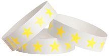 Tyvek® Wristbands - Stars - Day Glo Yellow