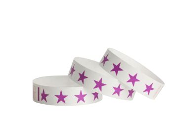 Tyvek® Wristbands - Stars - Purple