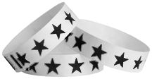 Tyvek® Wristbands - Stars - Black