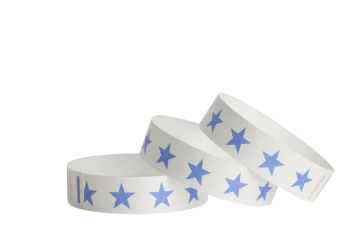 Tyvek® Wristbands - Stars - Security Ink - Blue