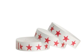 Tyvek® Wristbands - Stars - Security Ink - Red