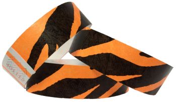 Tyvek® Wristbands - Zebra - Black & Orange