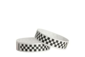 Tyvek® Wristbands -- Checkerboard - Black